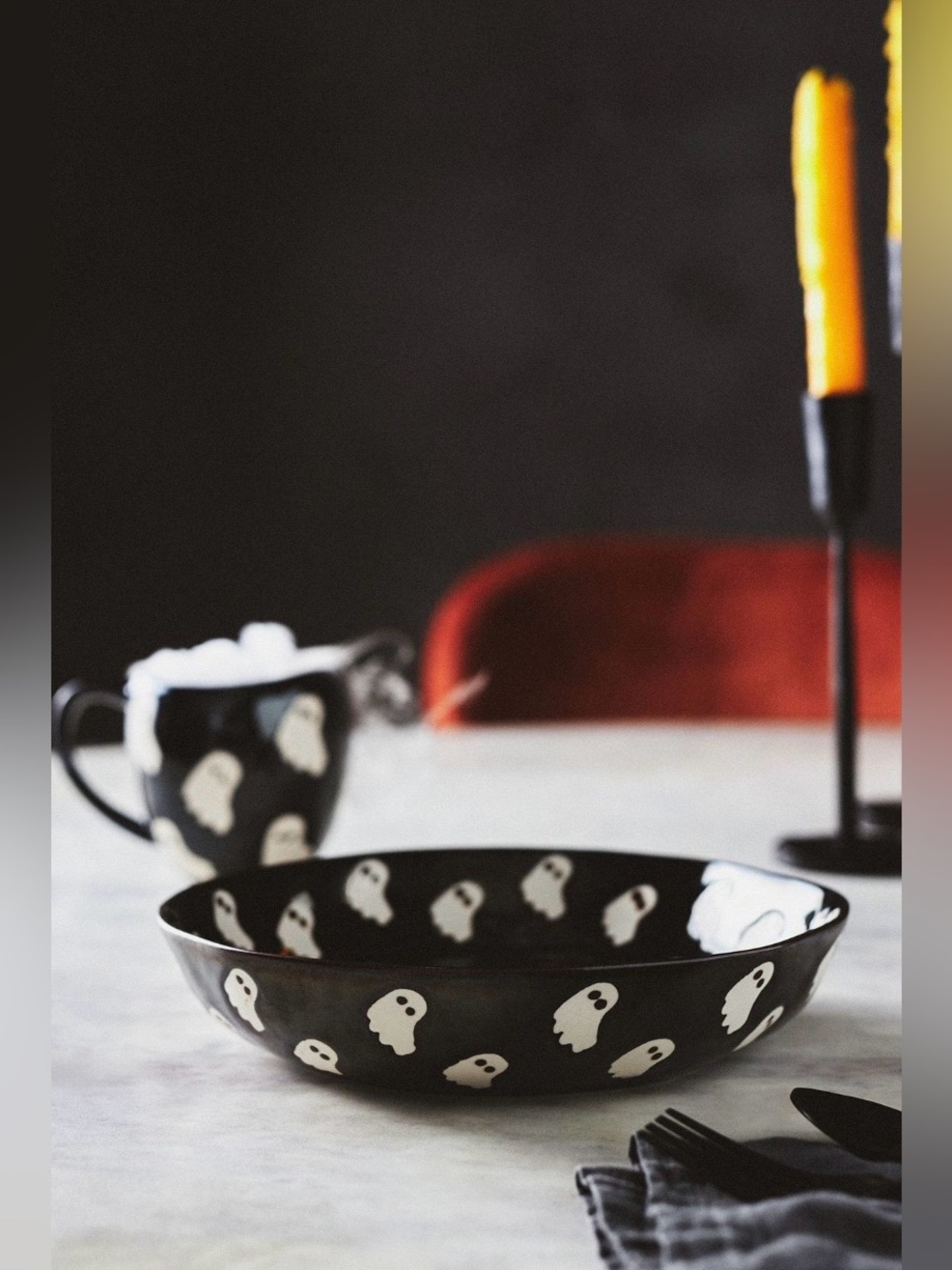 Anthropologie Vida Icon Pasta Bowl - Halloween Edition Set of 3 NEW